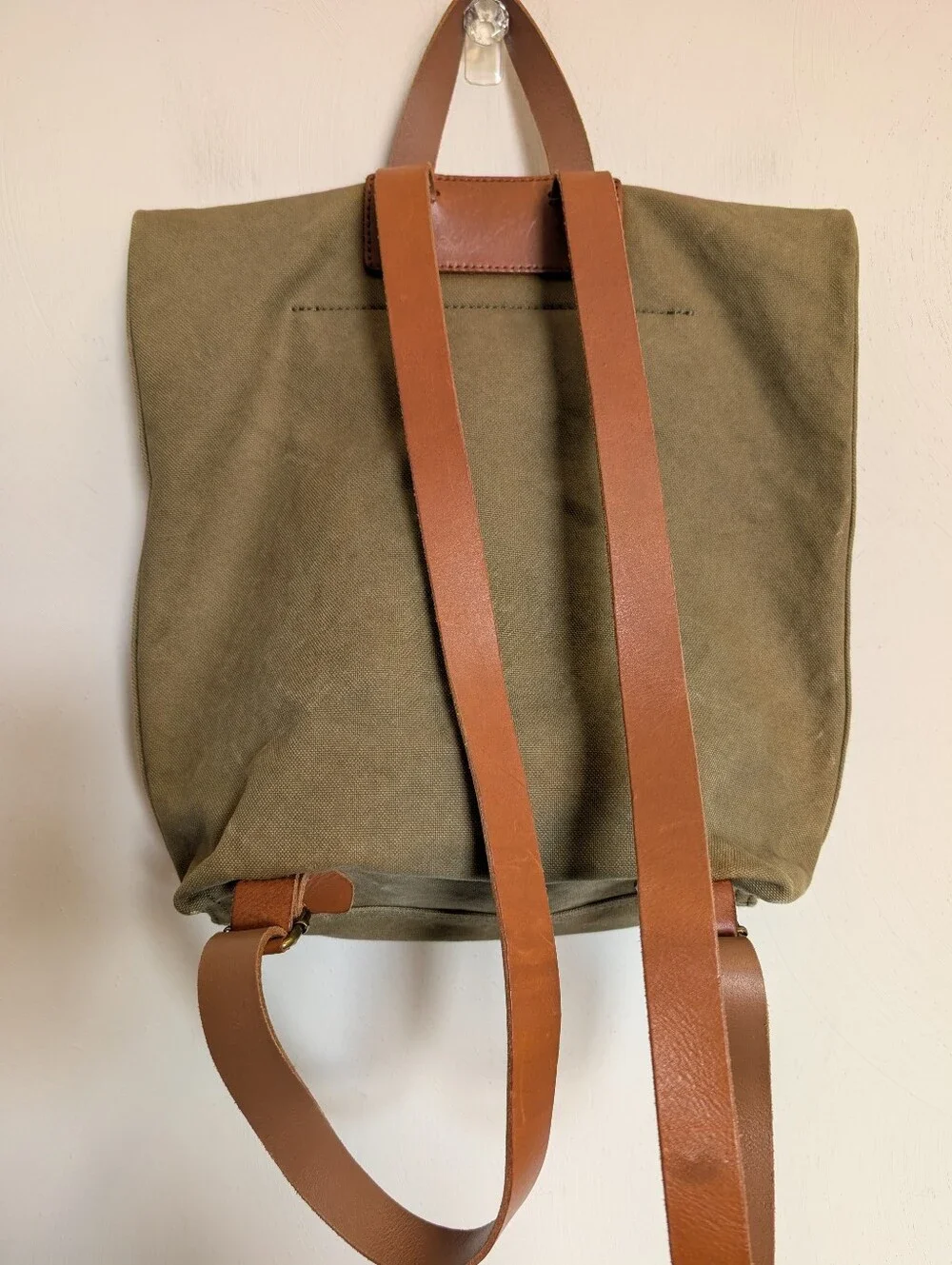 Madewell Green Canvas Fold Over Backpack